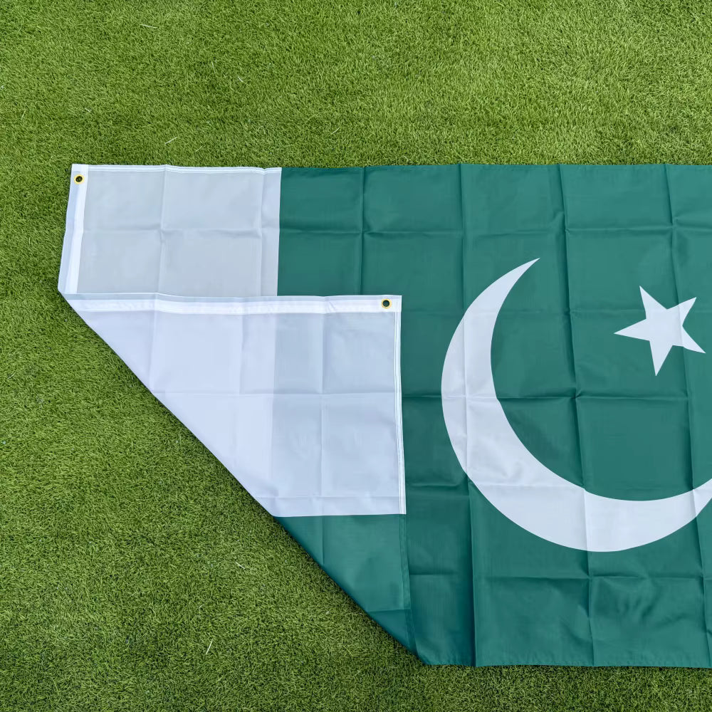 FlagGo Pakistan Flag 150x90cm 3x5 FT Green White Crescent Moon Star Polyester Double Stitched Outdoor Indoor Decoration