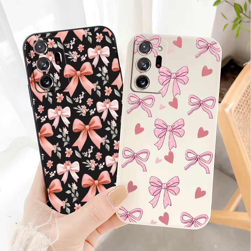 Shockproof Phone Case For Samsung Galaxy Note 20 M53 M42 M33 M17 F17 F16 F12 F06 F04 F02S TPU Silicone Soft Bow Knots Cover