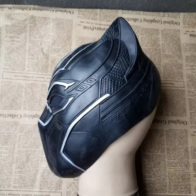 Adult Halloween Party Cosplay Black Panther Mask Silicone Realistic Mask Helmet Movie Cosplay Superhero Props Panther Hood