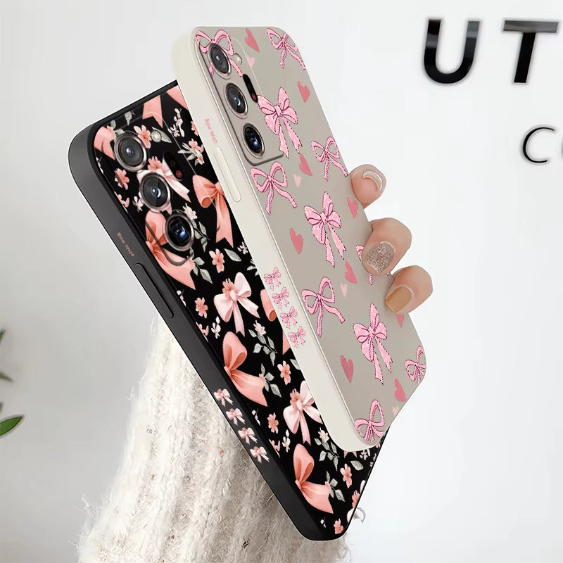 Shockproof Phone Case For Samsung Galaxy Note 20 M53 M42 M33 M17 F17 F16 F12 F06 F04 F02S TPU Silicone Soft Bow Knots Cover