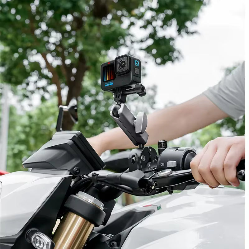 Motorcycle Handlebar Clip Holder Bicycle Bike Seatpost Clamp for Gopro 12 11 10 9 8 7 Insta360 X3 X4 Action Camera Accessories