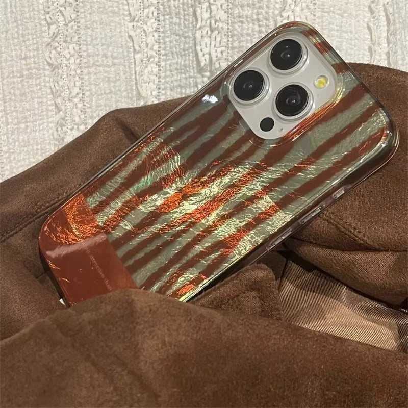 Ins Stripes Leopard Jigsaw Wave Point Print Phone Case for iPhone 16 17 15 14 13 11 12 Pro Max Plus Patchwork Vortex Cover Funda