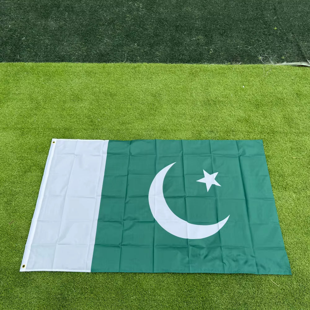 FlagGo Pakistan Flag 150x90cm 3x5 FT Green White Crescent Moon Star Polyester Double Stitched Outdoor Indoor Decoration
