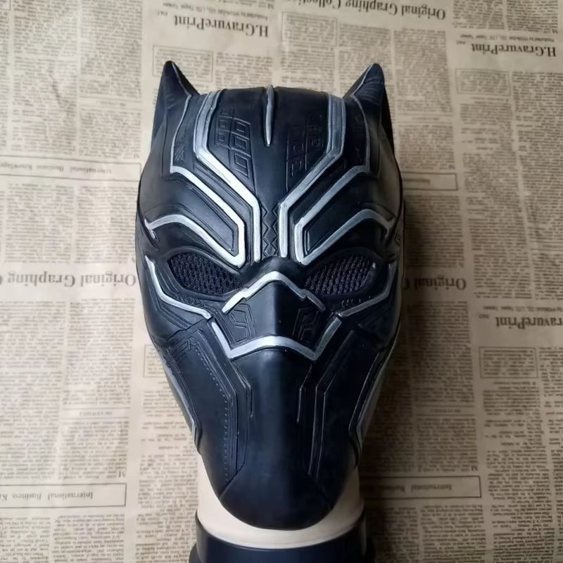 Adult Halloween Party Cosplay Black Panther Mask Silicone Realistic Mask Helmet Movie Cosplay Superhero Props Panther Hood