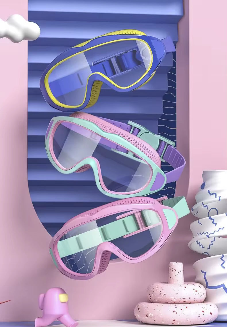 Children's swimming goggles; anti-fog and anti-ultraviolet; wide-angle swimming goggles; waterproof children's pool glasses; sui
