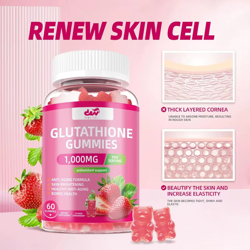 Collagen glutathione gummies supplement: Vitamin C E、D&B12 ， Anti aging formula and bone strengthening