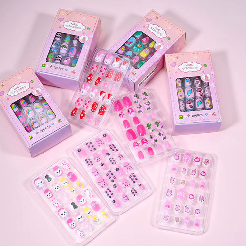 120-Piece 5-Set Candy Kids Press-On Nails Child Nail