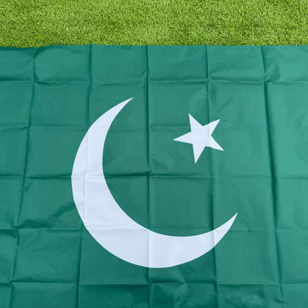 FlagGo Pakistan Flag 150x90cm 3x5 FT Green White Crescent Moon Star Polyester Double Stitched Outdoor Indoor Decoration