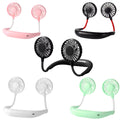 USB Rechargeable Mini Sports 3-Speed Adjustable Neck Dual Fan Home OfficeOutdoor Travel Portable Hanging Neck Fan