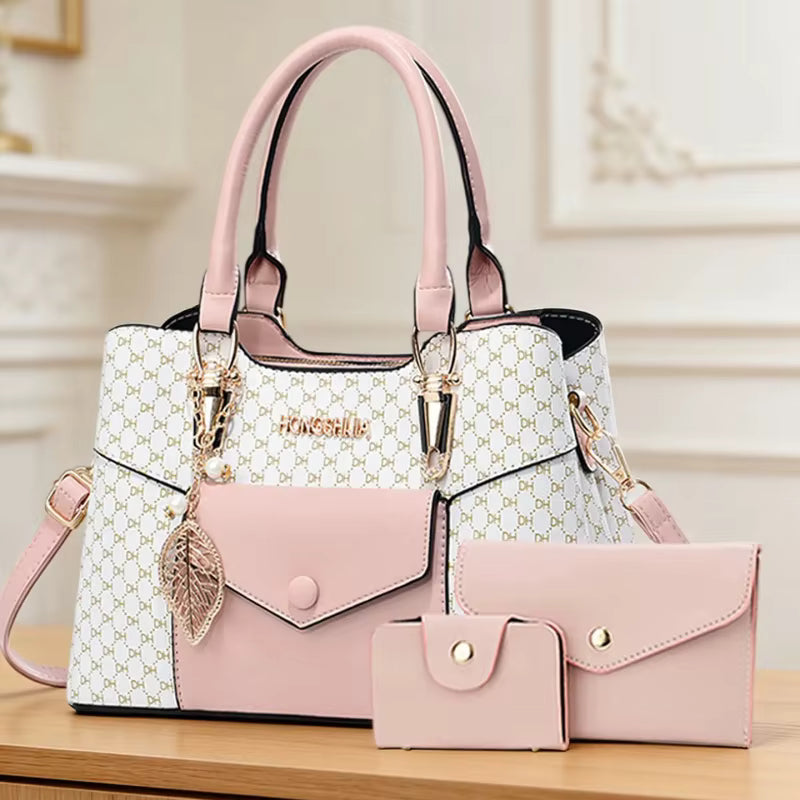 high-end textured large-capacity commuter tote bags, luxury women's bag series with color-blocking crossbody bags