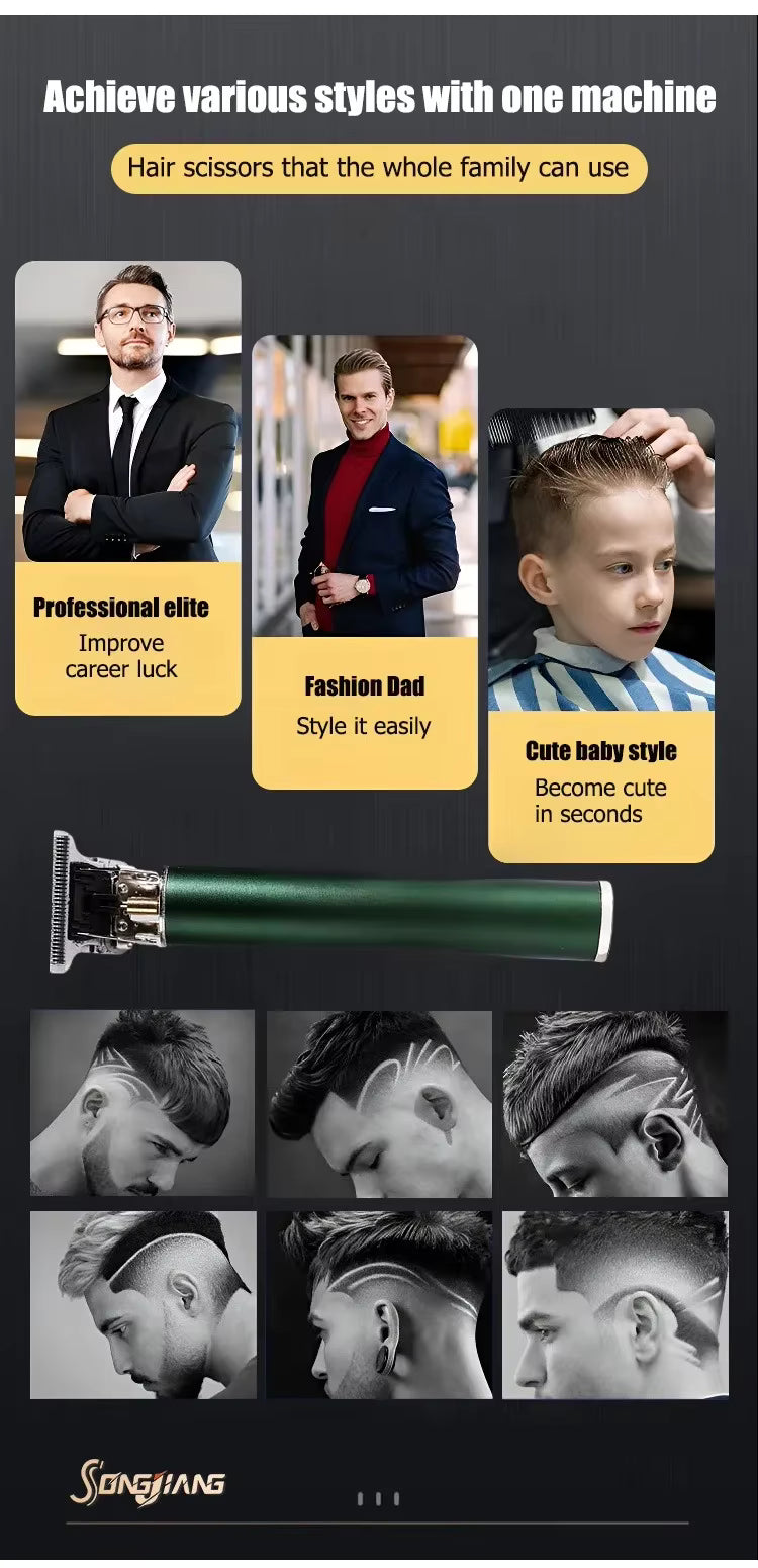 Electric Hair Cutting Machine Vintage T9 Clipper Hair Rechargeable Man Shaver Trimmer For Men's Barber Professional Hair Trimmer