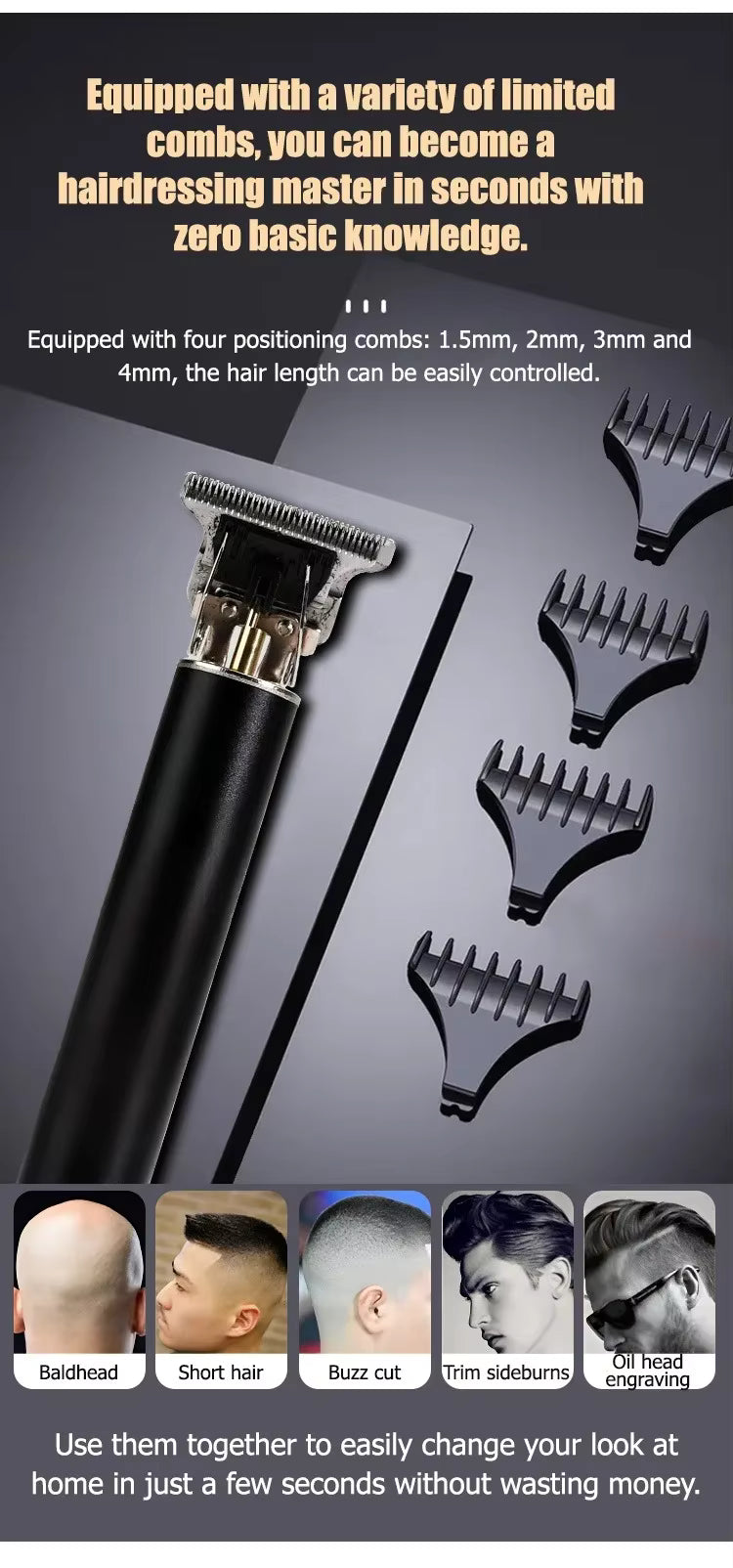 Electric Hair Cutting Machine Vintage T9 Clipper Hair Rechargeable Man Shaver Trimmer For Men's Barber Professional Hair Trimmer
