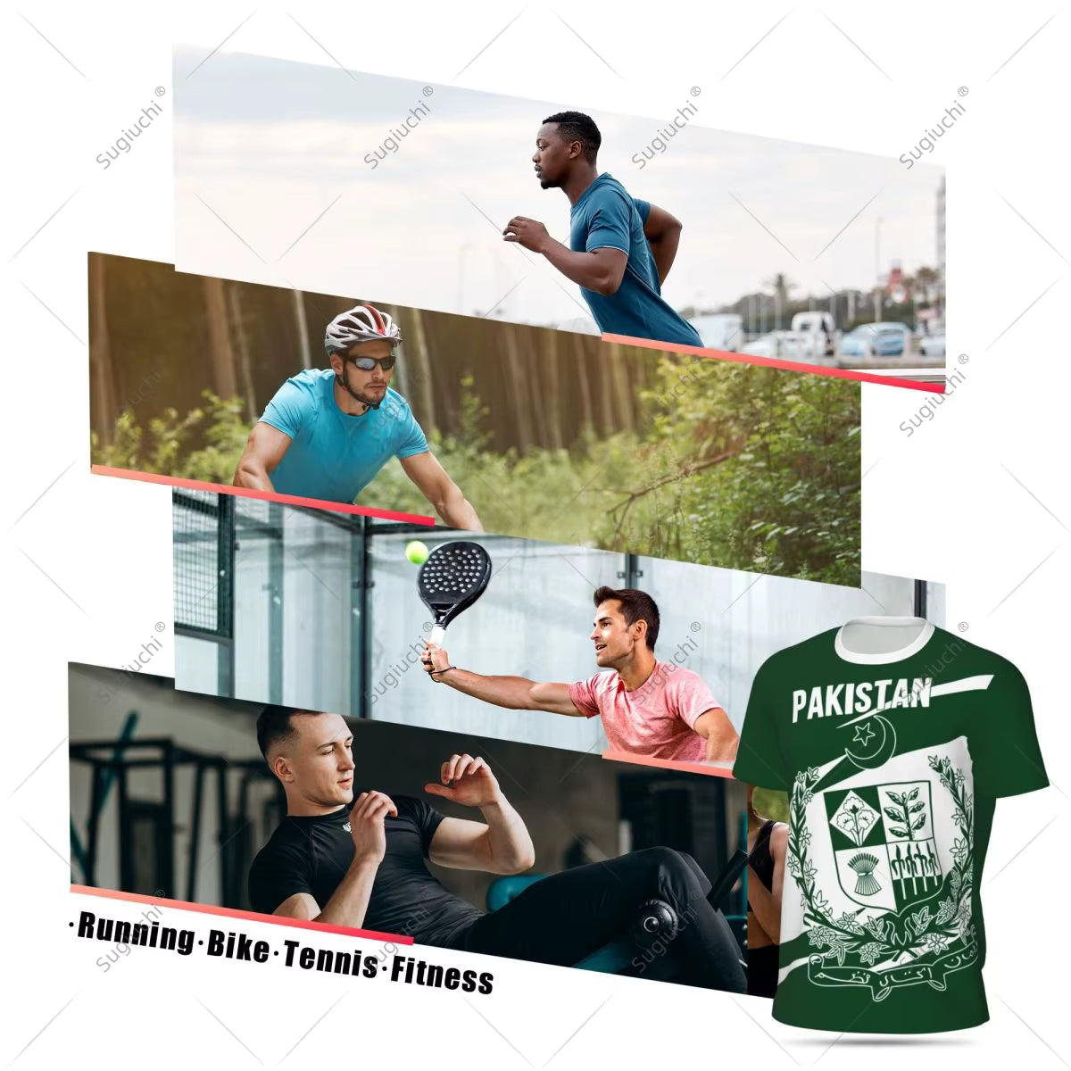 Pakistan Flag Men Sports T-shirt Women Tees jersey for Soccer Football Running Bike Tennis Fitness Fans