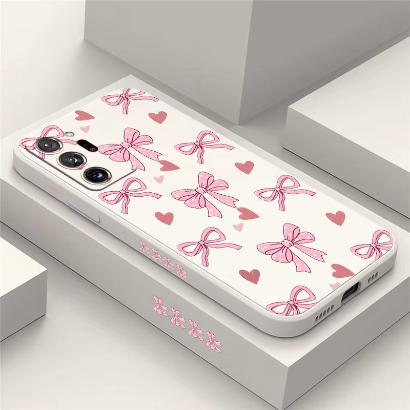 Shockproof Phone Case For Samsung Galaxy Note 20 M53 M42 M33 M17 F17 F16 F12 F06 F04 F02S TPU Silicone Soft Bow Knots Cover