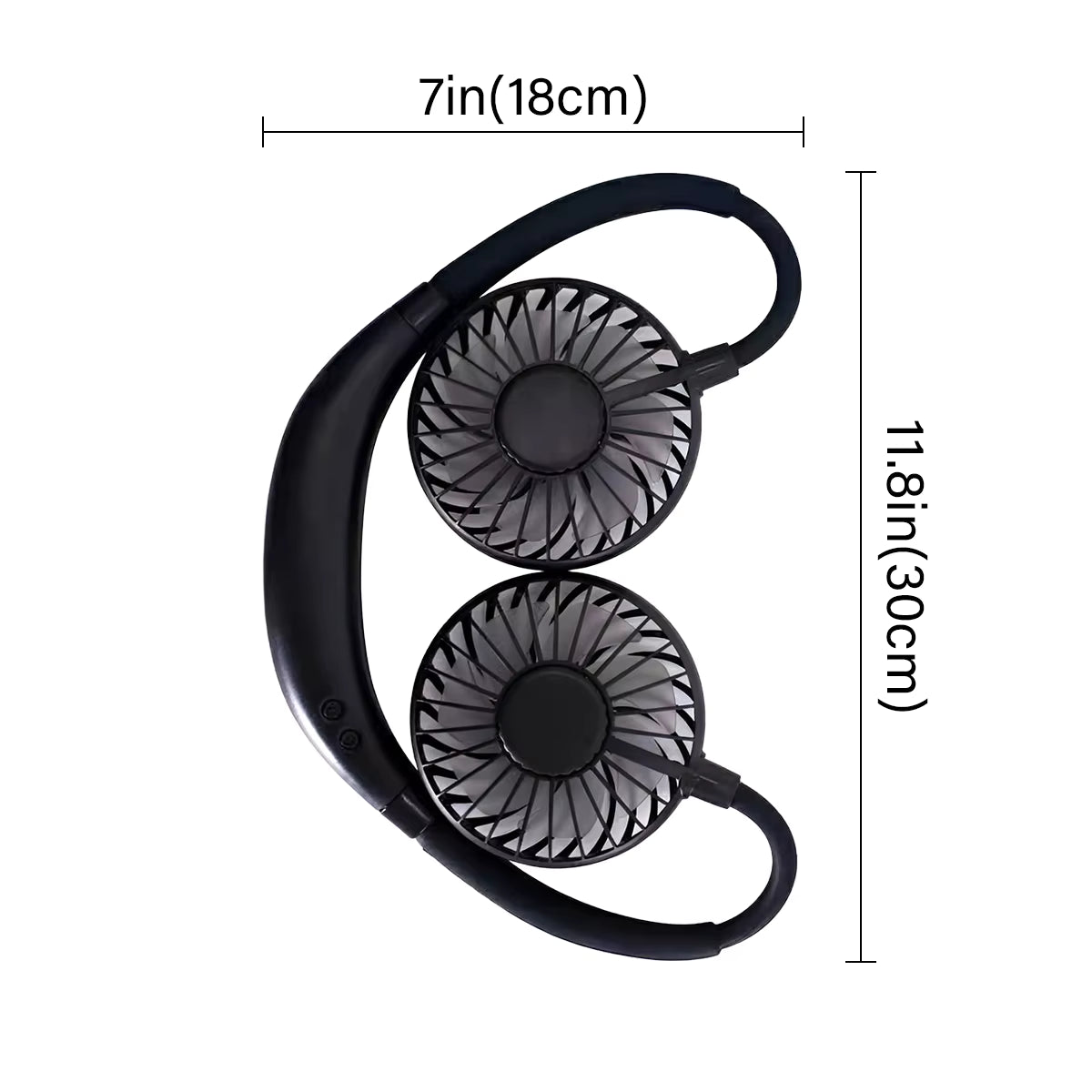 USB Rechargeable Mini Sports 3-Speed Adjustable Neck Dual Fan Home OfficeOutdoor Travel Portable Hanging Neck Fan