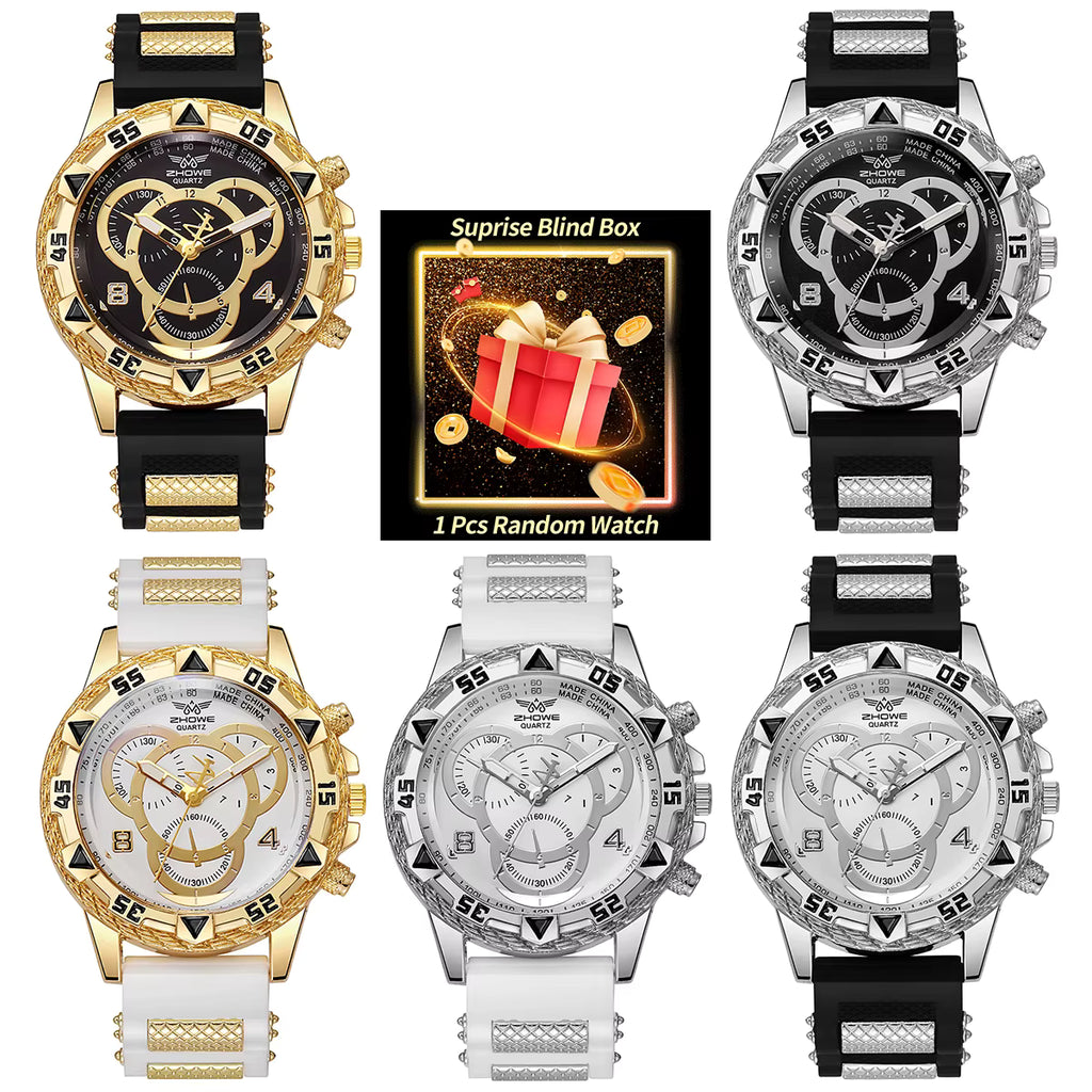 1PC Surprise Mystery Watch Blind Box-Men’s Watch Fashion Silicone Band Analog Quartz Wrist Watch Man Sports Watches Reloj Hombre