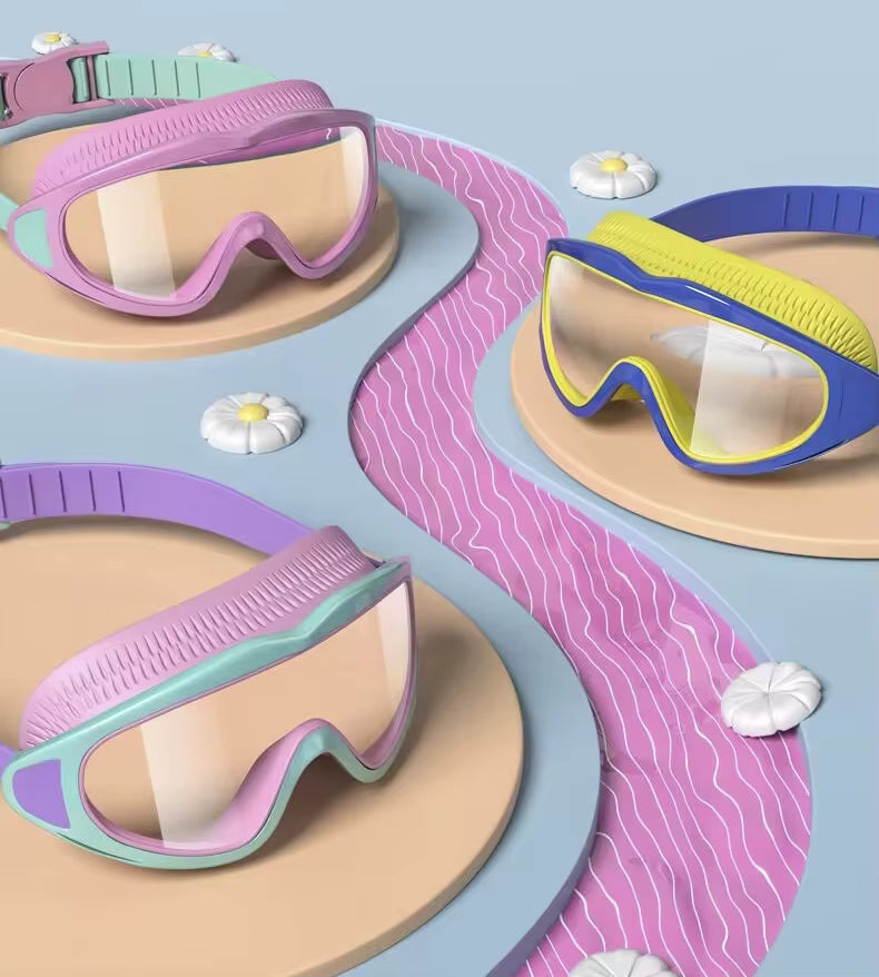 Children's swimming goggles; anti-fog and anti-ultraviolet; wide-angle swimming goggles; waterproof children's pool glasses; sui